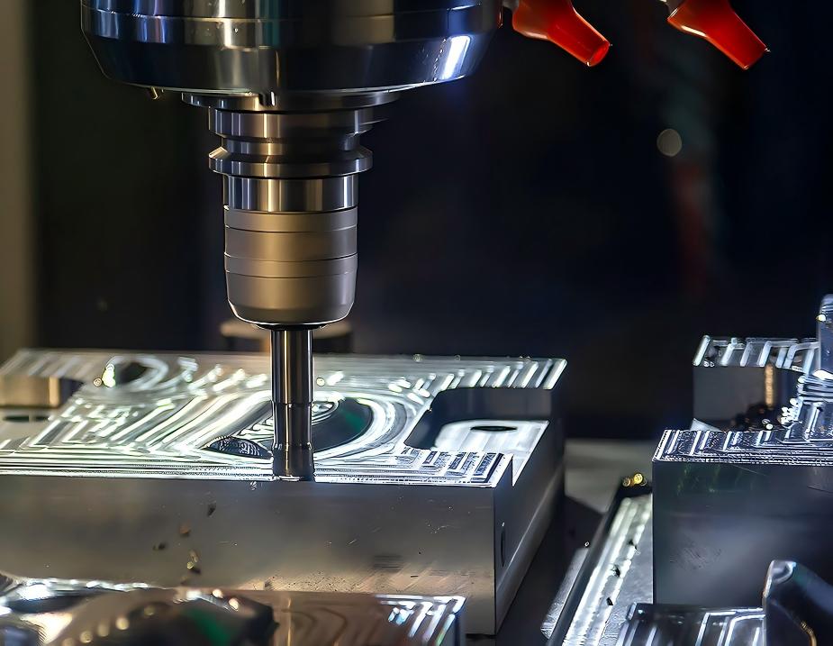 CNC milling process for a precision metal component